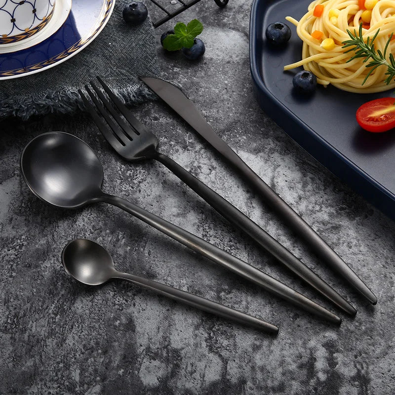 Onyx & Silver Cutlery Collection