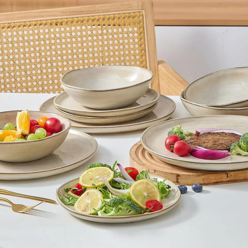Ardela 12-Piece Glazed Ceramic Dining Set