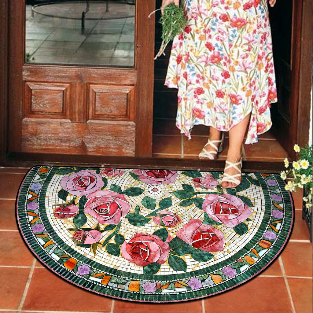 Mosaic Petal Welcome Mat