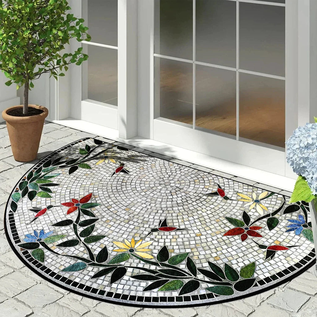 Mosaic Petal Welcome Mat