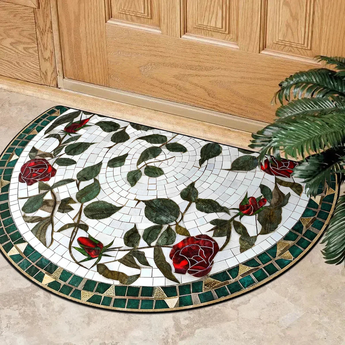 Mosaic Petal Welcome Mat