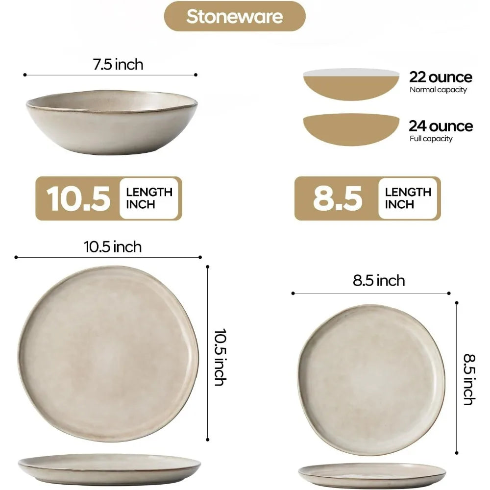 Ardela 12-Piece Glazed Ceramic Dining Set