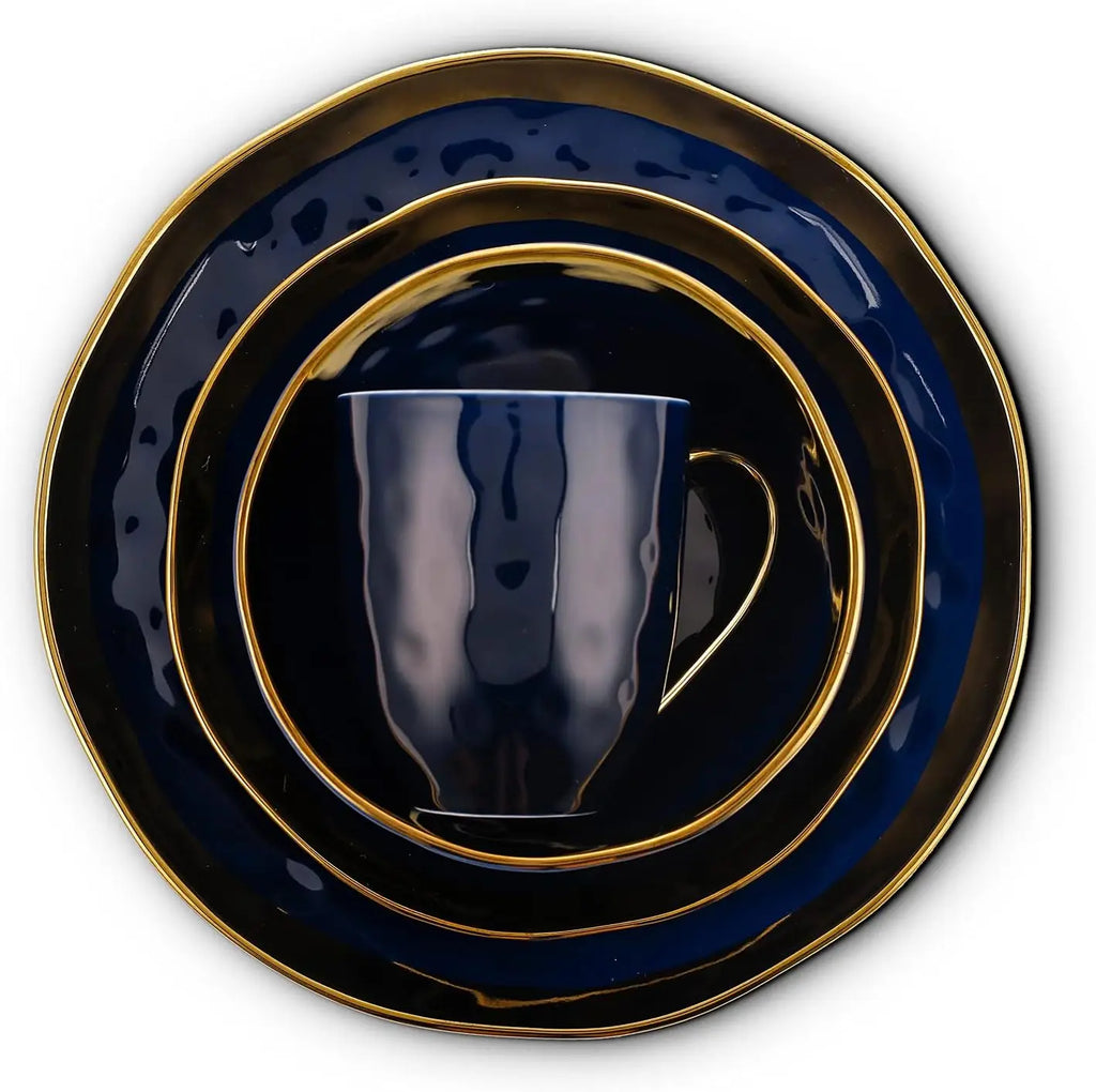 Opulent Gold Rimmed 16-Piece Dinner Set