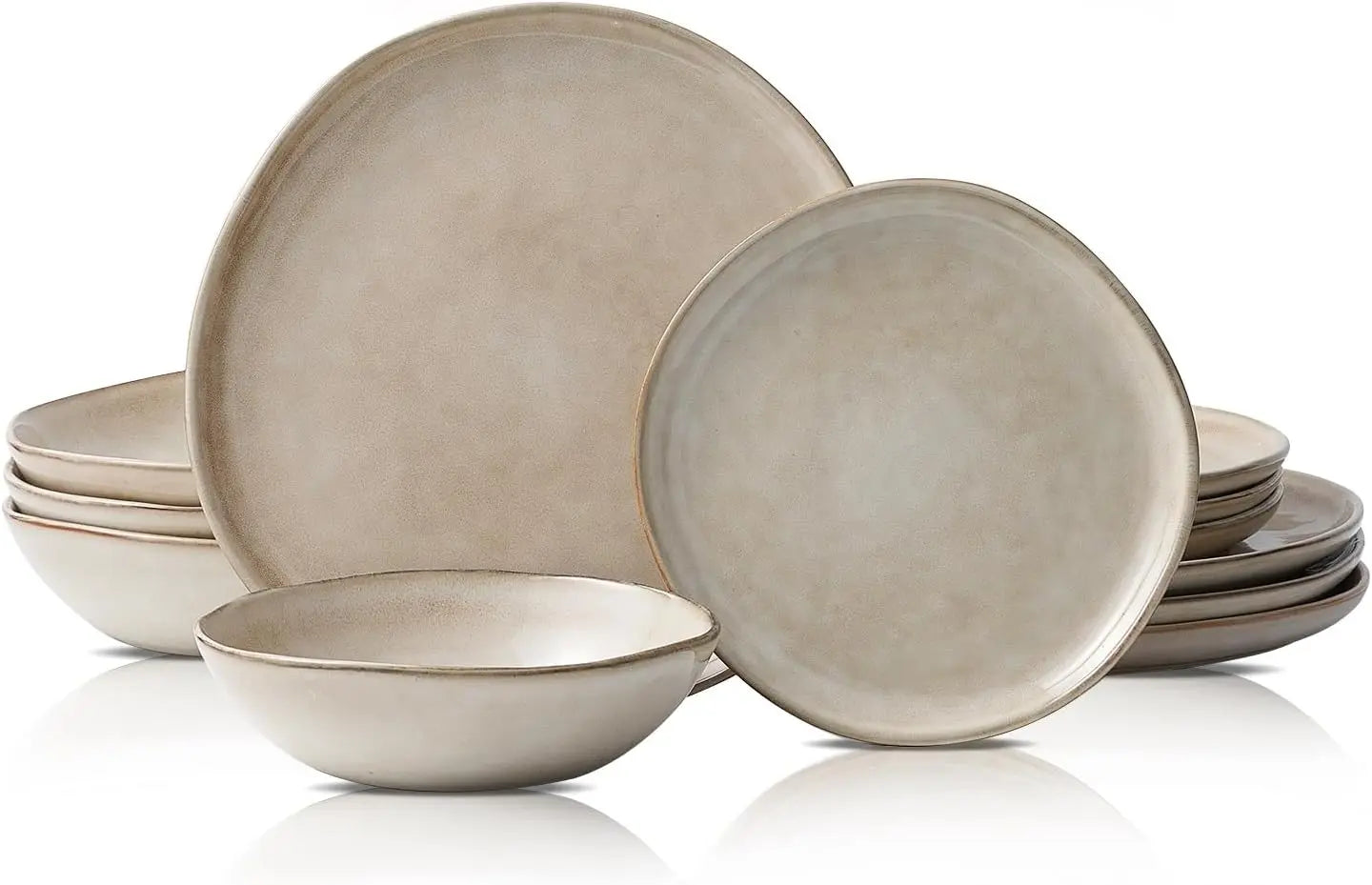 Ardela 12-Piece Glazed Ceramic Dining Set
