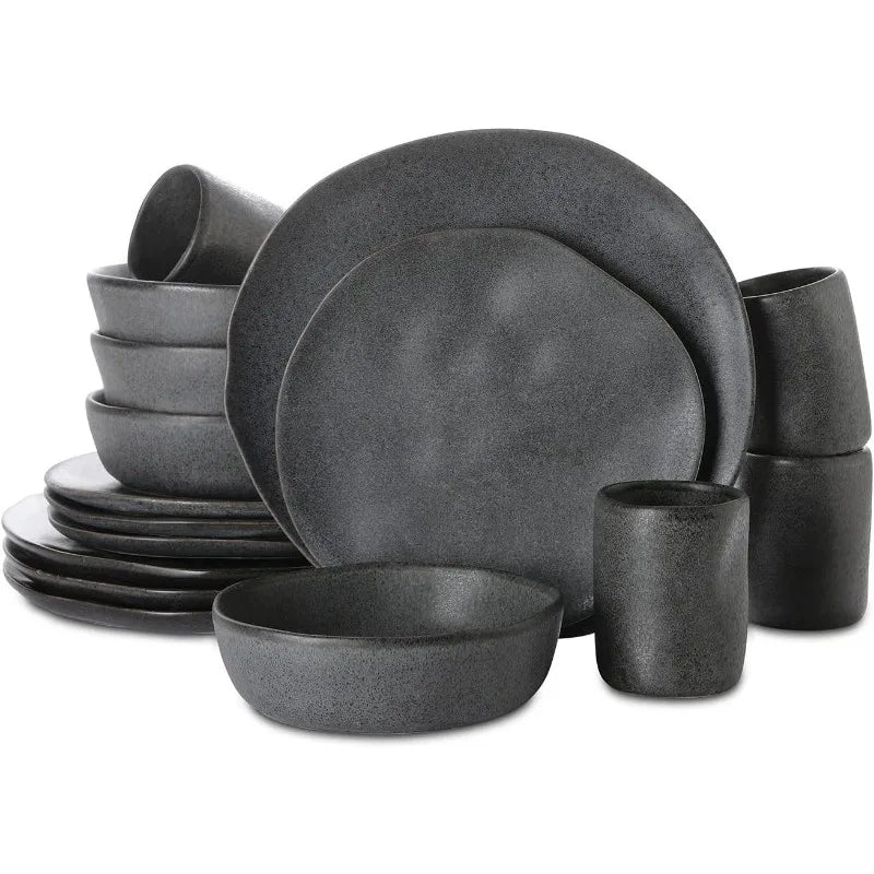 Coastal Stone Debossed Dinnerware Ensemble